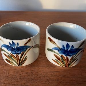 Vintage Japanese Tea/Sake Pottery Cups Circa Late 40s Early 50s. Set of 2